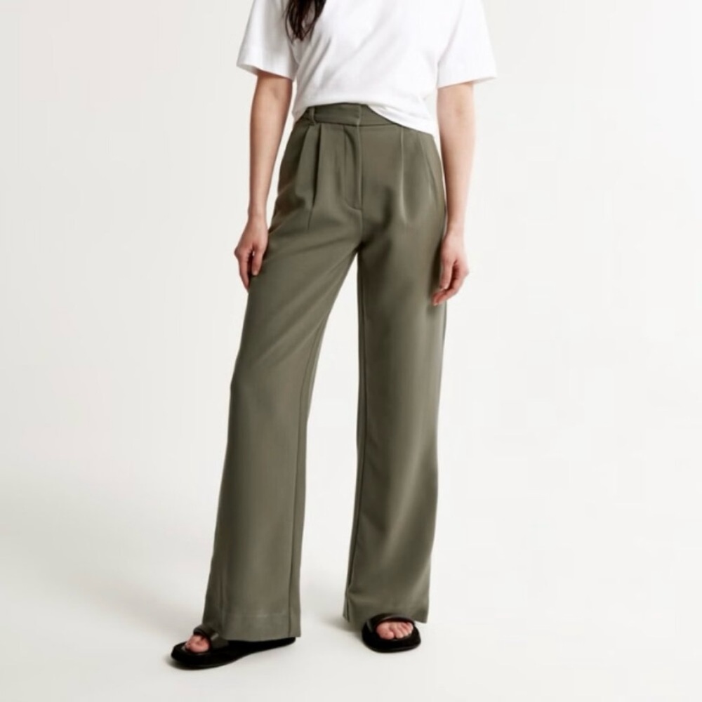 Abercrombie & Fitch Olive Wide Leg Pants